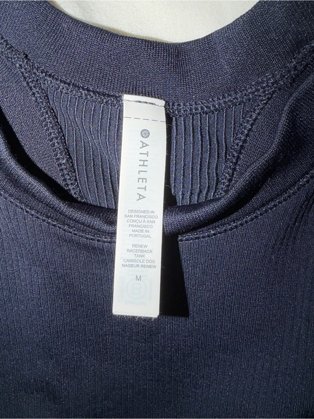Athleta Navy Ribbed High-Neck Tank - Picture 3 of 3